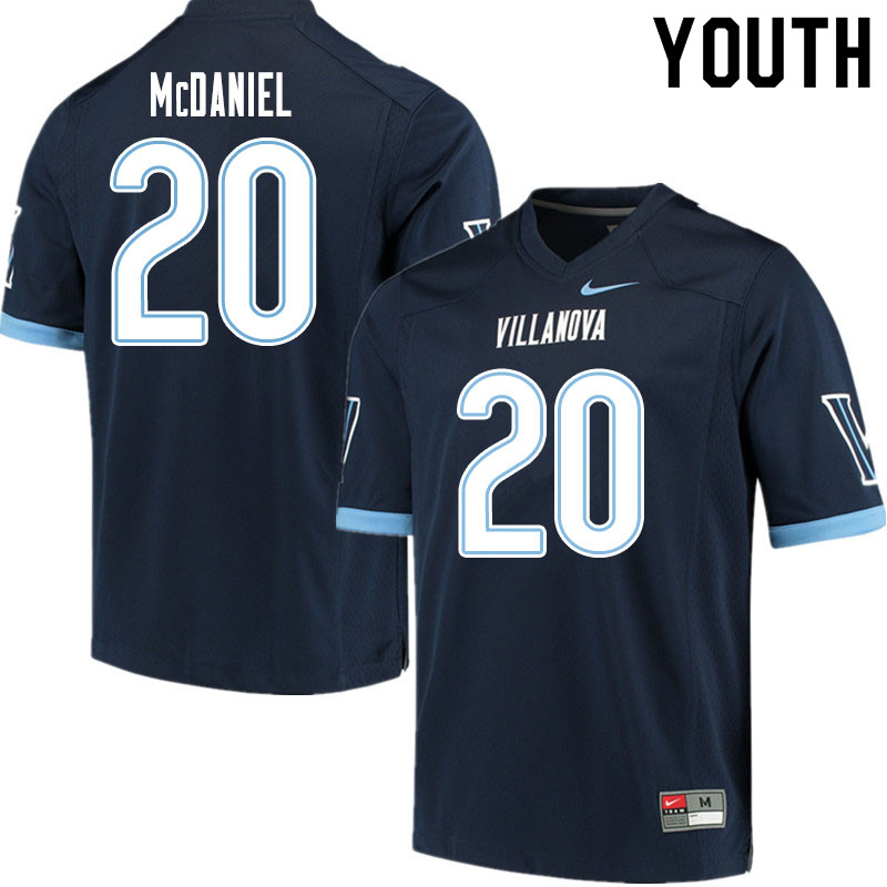 Youth #20 Darryl McDaniel Villanova Wildcats College Football Jerseys Sale-Navy